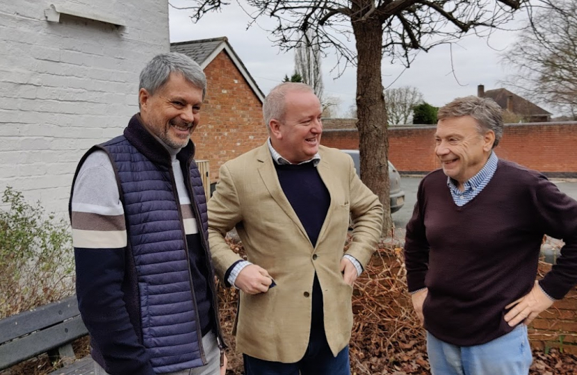 Mark Pritchard MP with Cllr Andrew Eade and Cllr Tim Nelson