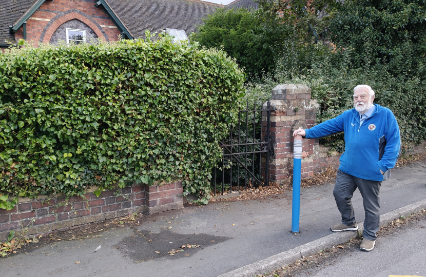 Rodney Pitt standing outside Newport C of E Junior School